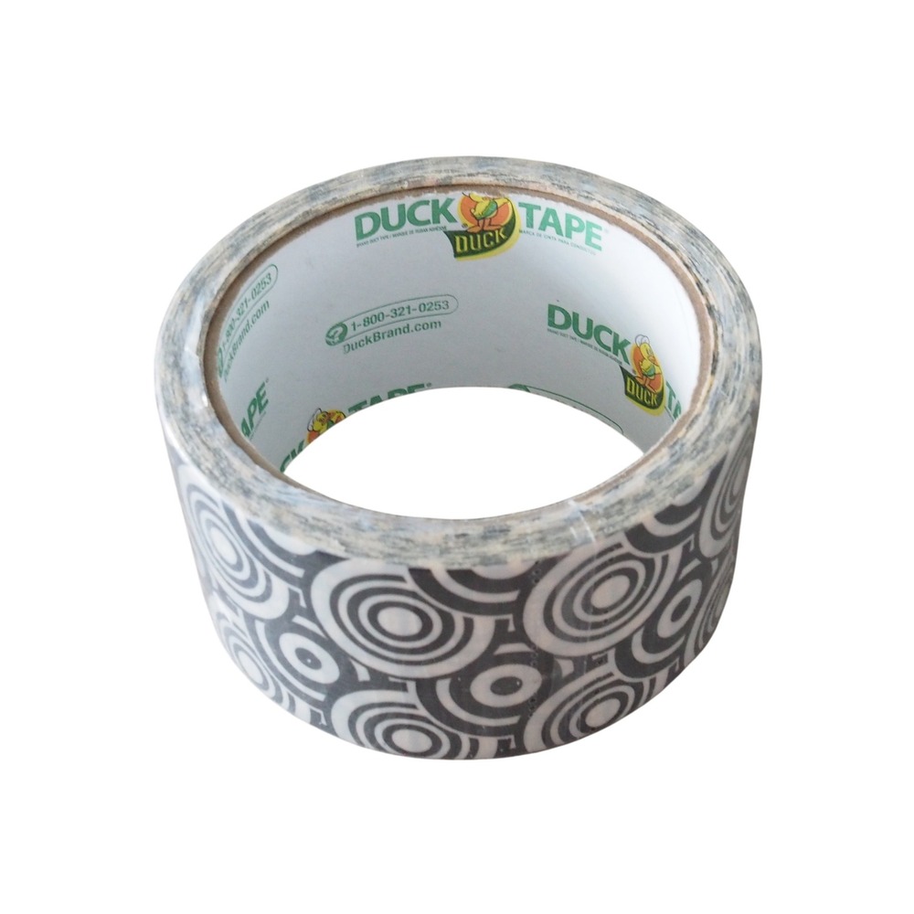 New Duck Brand Geometric Concentric Circles Black White Duct Tape Mod Craft